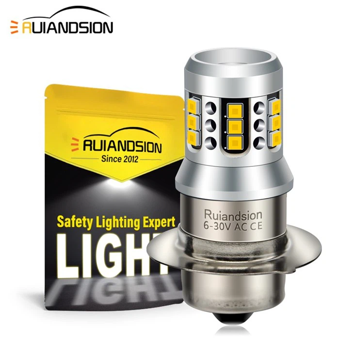 Ruiandsion Hot Sale P15S Classic Motorcycle Bulbs OEM ODM 6-30V White Yellow